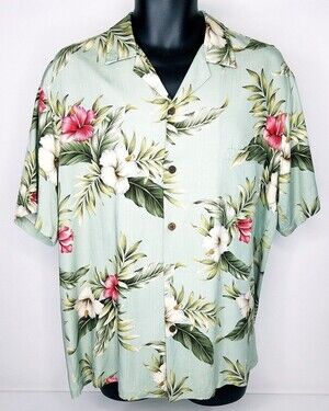 Hawaiian Reserve Collection Hibiscus Floral Pattern Shirt  Size Large Hawaii